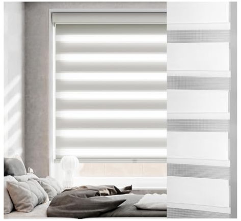 Doppelrollo schnurlos,Zebra-Jalousien aus Stoff,Rollos für Fenster ohne Bohren & zum Bohren, Drücken Und Ziehen Springrollos, Lichtdurchlässig Aber Blickdicht (Size : W150xH280cm/W59.05xH110.23in)