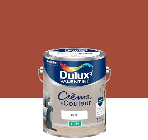 Dulux Valentine Crème de Couleur - Peinture multi-supports intérieure - Satin Tomette 5 L
