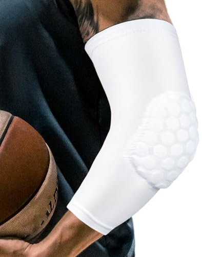 Fukamou Ellenbogenschoner, Ellenbogenschoner Volleyball, Wabengepolsterter Ellenbogenschutz - Atmungsaktive Kompressions-Ellenbogenbandagen Für Damen, Herren, Snowboarden, Radfahren, Basketball