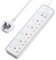 SIYOMG Extension Lead with USB Slots, 5 Way Plug Extension Socket with Individual Switches, 2 USB Ports and 4 USB-C Ports, 1.8 Extension Cable with Switches, UK Multi Plug Power Strip Extension Cord