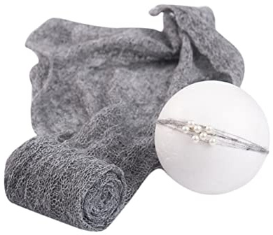 Babytuch mit Kopfbedeckung aus Mohair für Neugeborenen Fotos | Fotorequisite zum Einwickeln, für Zuhause und Shooting, Niedliche Form, Satz mit Zubehör