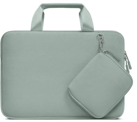 MOSISO 16 pollici Porta PC Laptop Compatibile con MacBook Pro 16 Acer Dell | 15-16 pollici Custodia Borsa per HP, Lenovo, ASUS, Borsa Computer Neoprene Maniglia&Borse Piccola Staccabile, Verde Antico