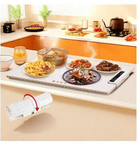 Hazomeu Bandeja De Calentamiento De Silicona con 3 Modos Y Calentamiento Rápido Bandeja Calienta Platos con Bolsa de Almacenamiento Bandeja Calienta Platos