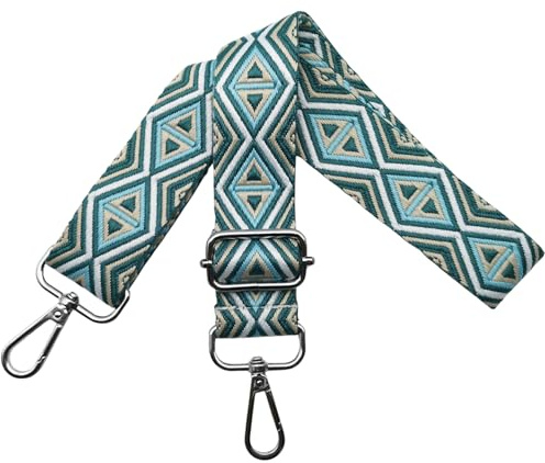 Verstellbarer Schultergurt für Taschen Taschengurte zum Wechseln, Umhängegurt für Taschen, Schulterriemen 3.8cm Breite mit Silber Karabiner Taschenband für Damen Handtaschen, Bunt, M