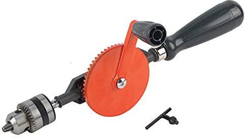 Trapano a mano, trapano portatile a manovella, mini trapano manuale con doppi pignoni per legno in plastica (3/8 pollici)