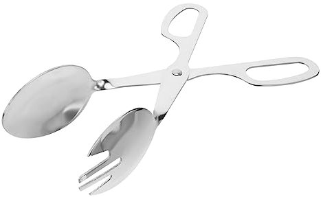 PRETYZOOM Pinces à Salade cuillère à Salade Fourchette à Salade Pince à Salade en INOX Silver