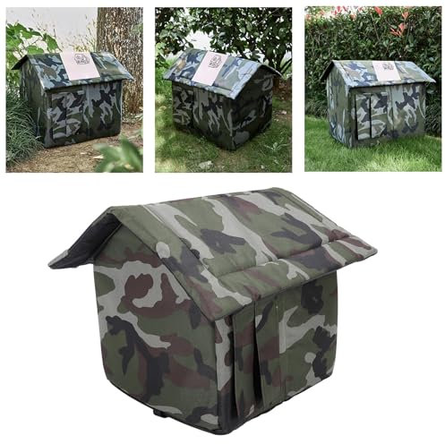 Outdoor-Katzenhaus aus Oxford-Stoff, Schmales Eingangsdesign, Großer Innenraum, Leicht zu Reinigen, Robustes Katzen- und Hundehaus für Wildtierhunde (S) (XL)