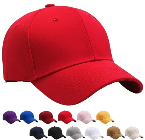 YOUYIKE Baseballkappe für Herren und Damen, Baumwolle Kappe Cap, Baseball Cap Unisex, Verstellbar, Einfarbig, Einheitsgröße, Sonnenmütze