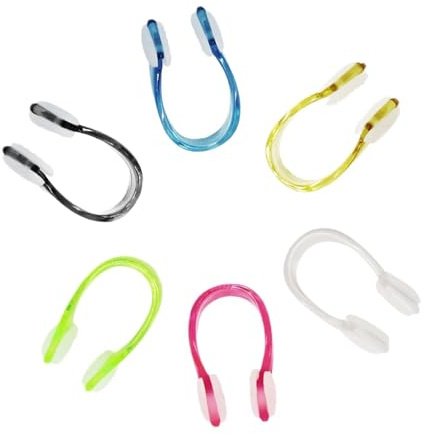6 Pcs Nose Clips Swimming Kids,Noses Clip Plugs Swim Pool Pad Diving Noseclip Protection Peg Training Protections Protector Waterproof Silicone Vents Select Swimmings Stuffy Colorful,for Kid Adult