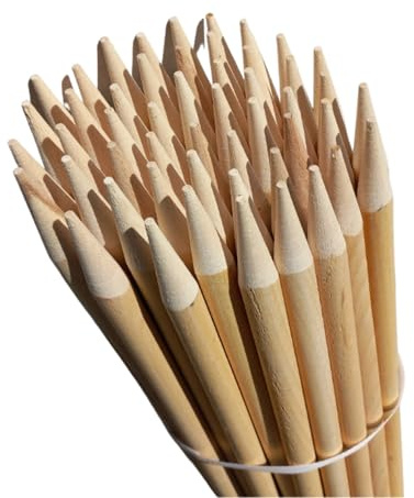 50 Stück Buchenholz Ovale Holzpfähle ⌀18 mm Länge 78 cm Zaunpfosten Holzpfosten Baumpfahl Robuste Pflanzstäbe Tomaten Rankhilfe Tomatenstangen Pflanzenstützen