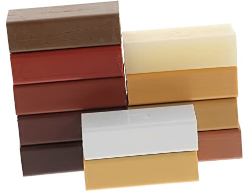 NIYANGLE Laminatboden Reparaturset mit Verschiedenen Farbigen Wachsklötzen zur Kratzerentfernung und Rissfüllung Geeignet für Holzböden und Möbelreparatur in Küche und Wohnbereich