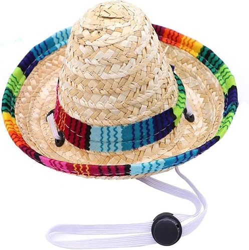 Haustier Strohhut, Katzen-Sonnenhut, Haustier Mexikanischen Strohhut, Mini Sombrero Hut, Party-Dekorationen für Geburtstag für Kleine Haustiere/Welpen/Katze