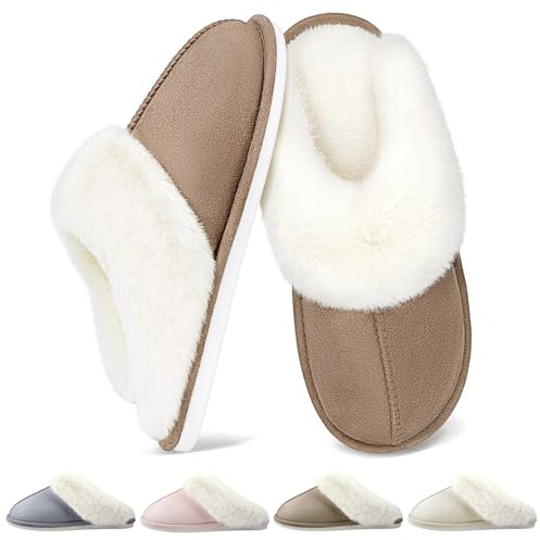 QQSQ Zapatillas de Estar por Casa Mujer Hombre Invierno Cálido Casa Peluche Pantuflas Comodas Caliente Zapatos de Algodón Confortables Antideslizante Interior Exterior