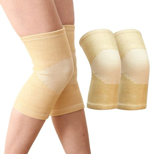 UIEXAY Rodillera De Bambú Con Compresión, Vendaje De Rodilla De Bambú, Rodillera Para Hombre Y Mujer, Rodillera Deportiva Para Mujer, Rodillera Para Mujer, Artrosis, Rodillera(Amarillo)