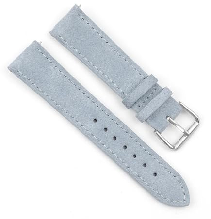 Cong Yi Klockarmband For Män For Kvinnor I Äkta Läder 18 Mm 20 Mm 22 Mm 24 Mm Klocktillbehör Vintage Klockarmband I Mocka(Light Blue,24mm)