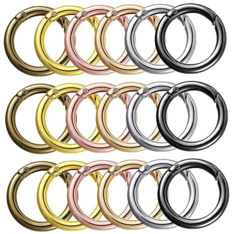 GRADENEVE 18 piezas Anillos Metálicos con Resorte para DIY Resistentes y Flexibles para Collares Mochilas Cinturones y Equipaje Accesorios Prácticos para Manualidades y Reparación