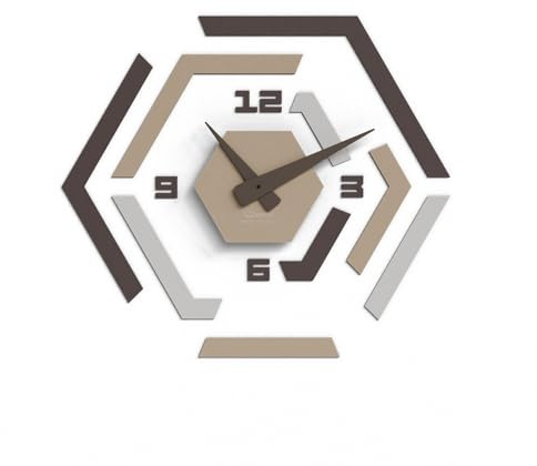 Giallobus - Orologio da Parete Adesivo Modulare Geotime - Hive - Legno Mdf - Geotime - 07H_Slate - Orologio da parete moderno - Numeri adesivi 3d - Costruzione modulare