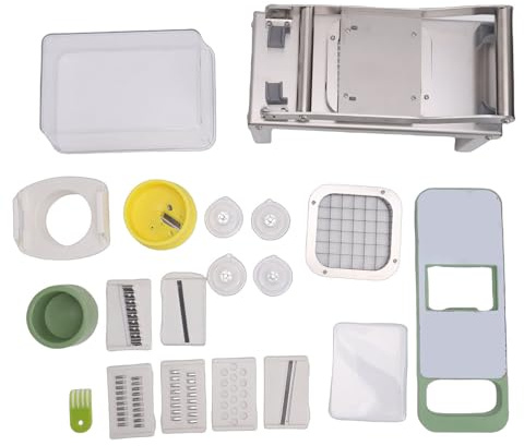 EMUKOEP Picadora de Verduras con Contenedor, Cortador de Alimentos Multifuncional, Trituradora de Verduras para Cocina, Picadora de Alimentos Eficiente para Rebanar y Cortar en