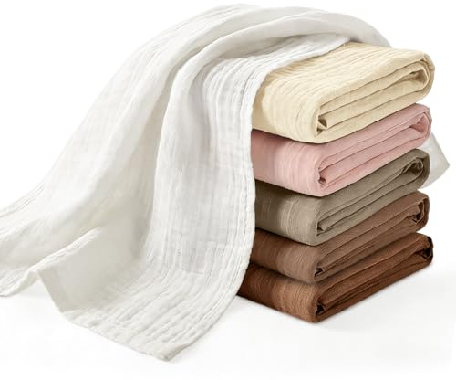HAGOT 6-pack baby muslin fyrkanter kläder, 60 cm x 60 cm bomull muslin fyrkanter baby tvättduk för nyfödda
