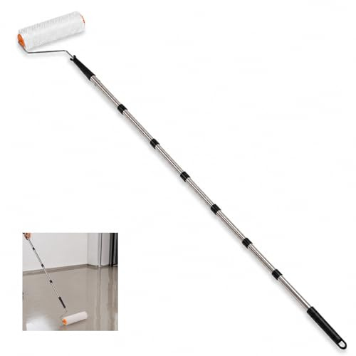 Spiked Roller Self Levelling, Spiked Roller 9 Inch Floor Roller with 85in Adjustable Handle, Spike Roller for Self Levelling Floor, Self Levelling Tools for Epoxy Concrete Flooring