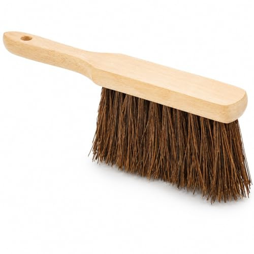 Hard Bassine Hand Brush with Wooden Handle Heavy Duty Stiff Bristle Scrubbing Brush for Outdoor Cleaning, Patios, Decking, Floors, Carpets, Garden and Yard Use