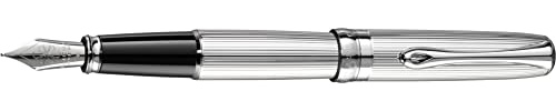 Diplomat D40207025 Excellence A2 Guilloche Füllfederhalter mit mittlerer Stahlfeder, chrom