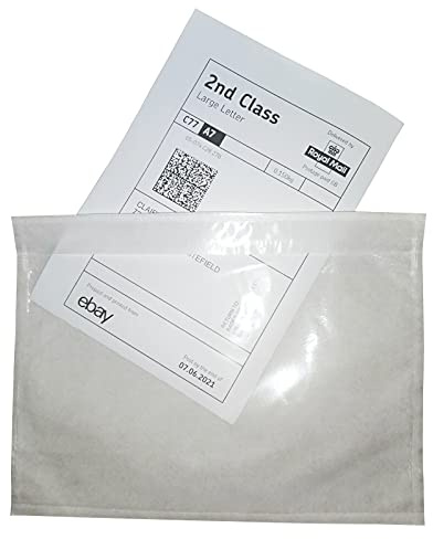 LabelMore 15 cm x 23 cm klar plast självhäftande förpackningslista post fraktetikett påse returetikett dokument håller papperet säkert vid leverans (100 st)