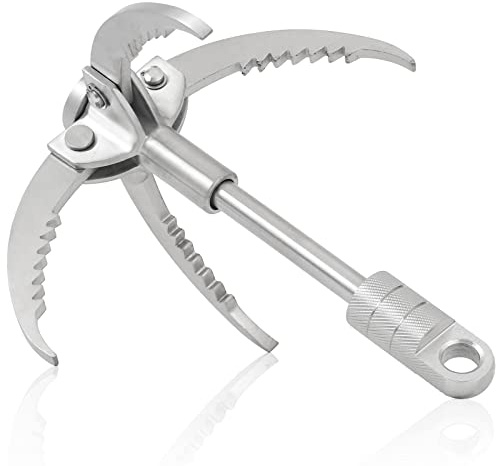 Gancho de Agarre Grande, Ganchos Plegables de Acero Inoxidable de 4 Garras para Supervivencia al Aire Libre, Camping, Senderismo, árboles y Escalada de montaña