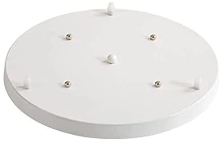 DESHOME Plafonnier Suspension Kit Plaque Châssis Base Industrial Ceiling Canopy Kit Pendant Light Fitting Trois têtes rondes Ø35cm Blanc
