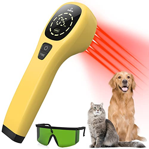 PUPCA Luz Roja Terapia Fisioterapia para Perros, 660 y 808nm Veterinario Láser Frío para Cuidado de Cadera y Articulaciones, Lampara Infrarrojos para Articulaciones de Fuerza y Alivio del Dolor