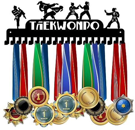 PH PandaHall Taekwondo Medaillenaufhänger 20 Haken Medaillenhalter Wandhalterung Aufhänger Dekor Trophäenregal Auszeichnungsständer Auszeichnungsbandaufhänger Mit Geschenkbox Für Über 50 Medaillen
