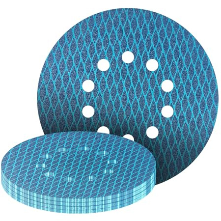 GZKTY 15 PCS 225mm Sanding Discs, 10-Hole Grits 60 Sanding Pads, Manual Electric 225mm Disc Sander for Drywall Walls, Reduced Clogging