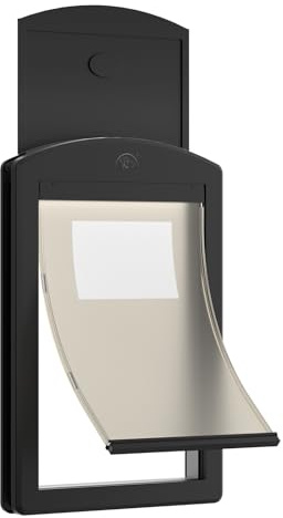 [Classicmacher] Dog Door for Large Dogs, Black Frame Door for L arge Dogs, Strong Plastic Doggy Door and L arge Pets with Sliding Lock Panel and Magnetic Soft Flap (Large,Black)