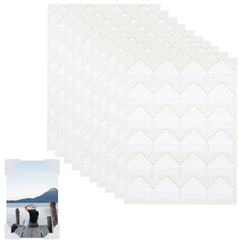 240 angoli per foto autoadesivi, 10 fogli bianchi, adesivi per album di ritagli, angoli fotografici, adesivi per scrapbooking, album fotografici, album fai da te, album fotografici, diario