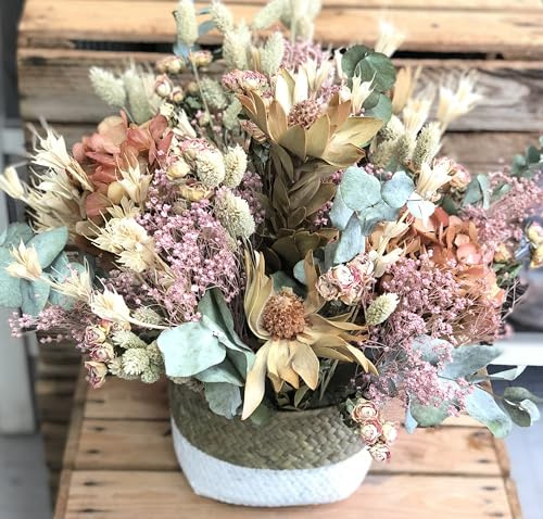 AMBORELLA | Centro de flores secas y preservadas | Entrega Rápida y Cuidada | Con Tarjeta de Dedicatoria Personalizada | Ideal para Regalo Sorpresa | Flores a Domicilio
