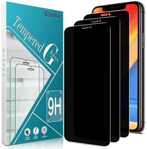 Slanku 3 Stück Sichtschutz Schutzfolie für iPhone 11/XR | Panzer Schutz Glas Anti-Spy, 9H Härte, HD Displayschutzfolie, Anti Kratzer