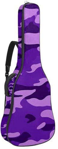 Gitarrentasche Wasserdicht Gigbag für 40/41/42 Zoll Akustikgitarre mit Zubehörfach Schutzschicht Blau Camouflage Muster, Mehrfarbig Nr. 08, 42.9x16.9x4.7 in, Gitarrentasche