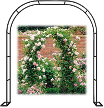 Bcojnlue Robuste Arche De Rosier, Arche De Jardin en Métal Résistant Aux Intempéries, Treillis pour Plantes Grimpantes, Intérieur Support Extérieur, Jardin Décor De Fête(Noir,W200 x H230cm)