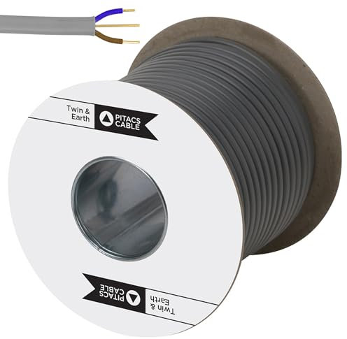 Trade Store Twin Earth Grey 6242Y Lighting and Socket Electrical Cable - 1.5mm, 25m