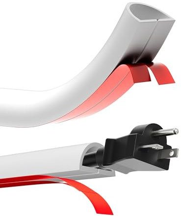 2m Selbstklebender Kabelkanal Flexibel, Halbrund & Schneidbar, Minikabelkanäle Weiß Selbstklebend Für saubere & sichere Kabelorganisation, Kabel Verstecken Perfekt für TV Boden & Wand (15mm x 10mm)