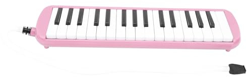 Einsteiger-Blasmusikinstrument Melodica mit 32 Tasten, Schönem Klang, Kompaktem Design und Kornett-Mundstück, Geeignet für den Musikunterricht (PINK)