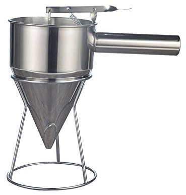 CHFYIJYHM Trichter aus Edelstahl, großer Trichter for Küche, Kochen, Fisch, Fleischbällchen, Frühstück, Kuchen, Werkzeug mit Gestell, Edelstahl mit Gestell.