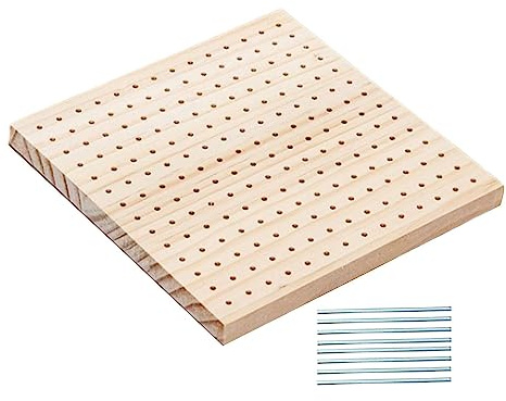 Nishiyuenyi Tavola per Blocchi all'Uncinetto con Barre in Acciaio Inossidabile per Progetti Artigianali, 20 cm x 20 cm