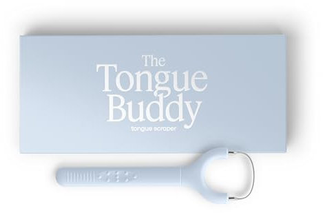 TheTongueBuddy™ Effektiver Zungenschaber für Erwachsene - Ergonomischer Zungenreiniger fördert frischeren Atem, reisefreundliche Schönheit und Körperpflege unerlässlich (Columbia Blue)