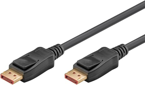 goobay DisplayPort-kabel 2.1/certifierad, 80 Gbit/s, koppar ultrahög 8K-upplösning, 1 m, DP-kabel för spel och hemunderhållning, UHBR10, 74759