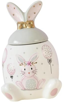 Gralara Jar de galletas de cerámica Recipiente de almacenamiento de alimentos Frasco decorativo de té decorativo Frasco de galletas para granos de café Cereal, S