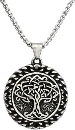Sumpgle Albero della Vita Collana In Acciaio Inox Gioielli Da Uomo Unici Vintage Ciondolo In Acciaio Titanio