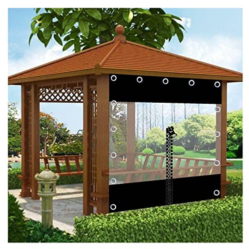RLINZ Cortina PVC Transparente Lona Transparente para Pabellones, Barcos, Graneros, Garaje, Lonas Transparentes con Ojales Lona Impermeable a Prueba de Polvo (1.4x3m)