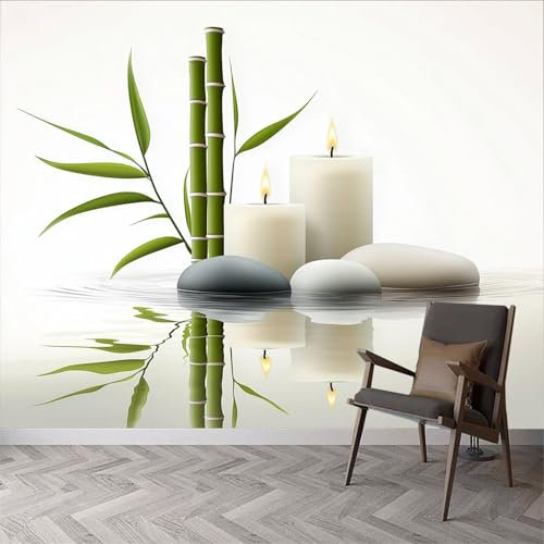 Papel Pintado Zen Fotomurales Decorativos Pared Bambú Verde Murales de Pared 3D Papel de Parede Fotográfico para Salón o Dormitorio 250x175 cm 7180a