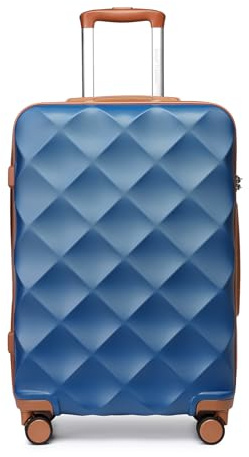 British Traveller Groß Koffer 74.5x49x30.5cm Leichter Reisekoffer aus ABS+PC mit TSA-Schloss, 4 Rollen Koffer Trolley